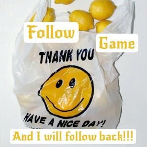 Wrap London White Duffel Bag with Yellow Smiley Graphic  Follow Game